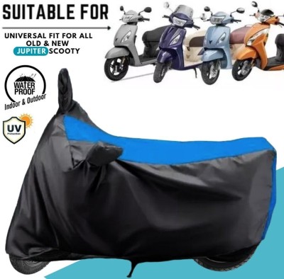 MADAFIYA Waterproof Two Wheeler Cover for TVS(Jupiter Grande, Black, Blue)