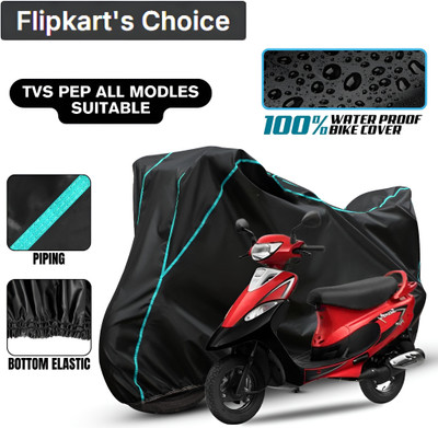 xodi Waterproof Two Wheeler Cover for TVS(Scooty Pep+, Black, Blue, Multicolor)