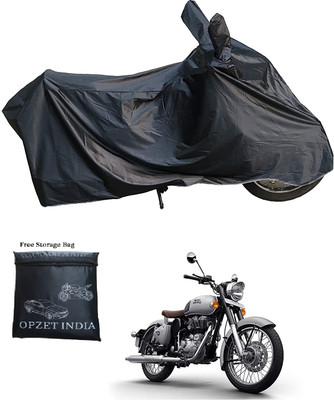 Mdstar Waterproof Two Wheeler Cover for Royal Enfield(Bullet 500, Black)