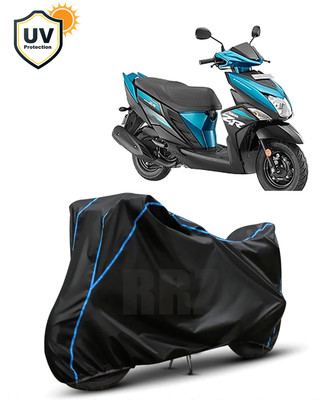 RRZ Waterproof Two Wheeler Cover for Yamaha(Ray ZR, Black, Blue)