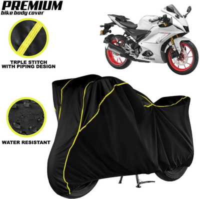 kerwa Waterproof Two Wheeler Cover for Yamaha(R15 V3, Black, Yellow)