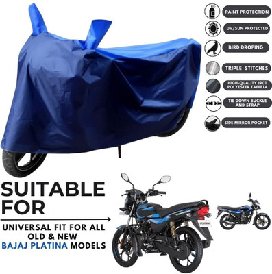 MADAFIYA Two Wheeler Cover for Bajaj(Platina 110 H-Gear BS6, Blue, Blue)