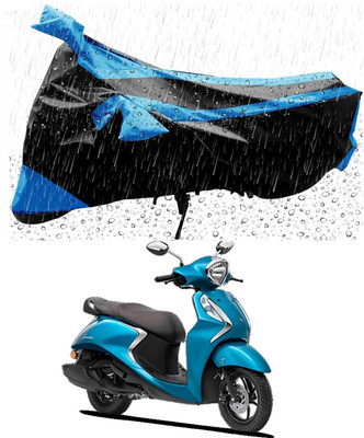Mdstar Waterproof Two Wheeler Cover for Yamaha(Fascino 125, Blue, Black)