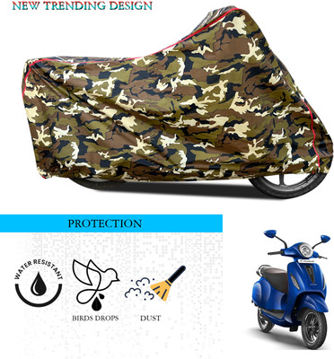 GOSHIV-car and bike accessories Waterproof Two Wheeler Cover for Bajaj(New Chetak, Multicolor)