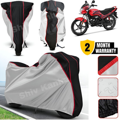 Shiv Kanha Waterproof Two Wheeler Cover for Hero(Passion, Silver, Black)