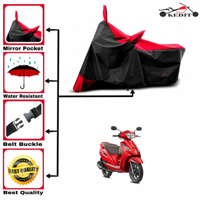 KEDIT Two Wheeler Cover for TVS(Jupiter Grande, Red, Black)