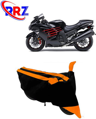 RRZ Waterproof Two Wheeler Cover for Kawasaki(Ninja ZX-14R, Black, Orange)