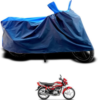 CODOKI Waterproof Two Wheeler Cover for Hero(MotoCorp HF Deluxe, Black, Blue)