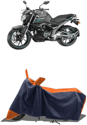 SUGASHRI Waterproof Two Wheeler Cover for Yamaha(FZS-FI BS6, Orange, Blue)