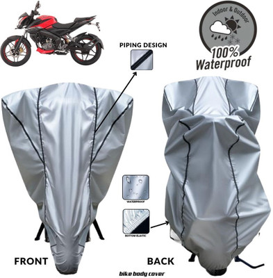 MADAFIYA Two Wheeler Cover for Bajaj(Pulsar 180NS, Silver, Black)