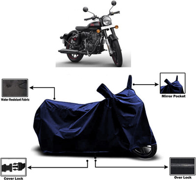 Amexride Two Wheeler Cover for Royal Enfield(Bullet 350, Blue)