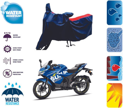 RTS COLLECTIONS Waterproof Two Wheeler Cover for Suzuki(Gixxer SF, Red, Blue)