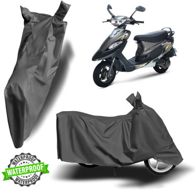 ROYAL AUTO MART Waterproof Two Wheeler Cover for TVS(Scooty Pep Plus, Grey)