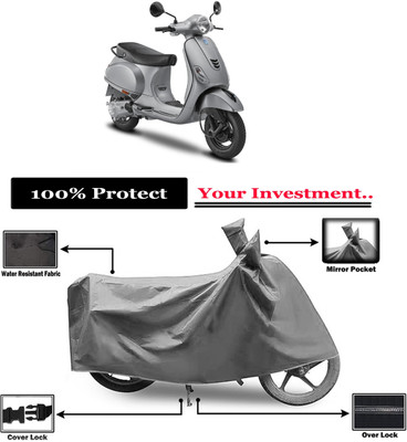 Amexride Two Wheeler Cover for Vespa(Urban Club, Grey)