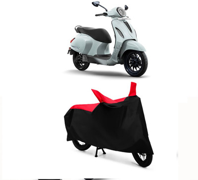 Autohug Waterproof Two Wheeler Cover for Bajaj(Chetak, Black, Red)