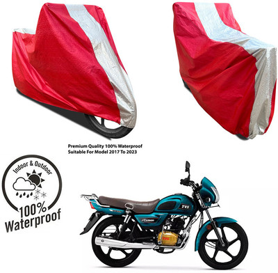 AUTOCAD Waterproof Two Wheeler Cover for Bajaj(Discover 135, Silver, Red)