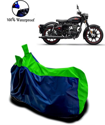 APNEK Waterproof Two Wheeler Cover for Royal Enfield(Classic 350, Green, Blue)