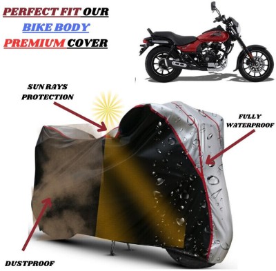 kerwa Waterproof Two Wheeler Cover for Bajaj(Avenger Street 160, Black, Silver)