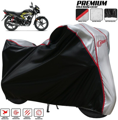 xodi Waterproof Two Wheeler Cover for Honda(Dream Yuga, Silver, Black)