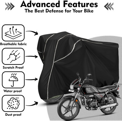AutoGalaxy Waterproof Two Wheeler Cover for Hero(Splendor I Smart, Black, White)