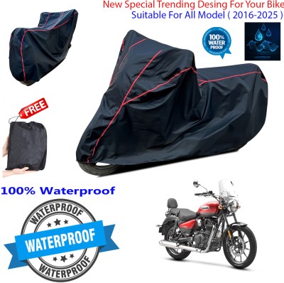 OliverX Waterproof Two Wheeler Cover for Royal Enfield(Meteor 350, Black)