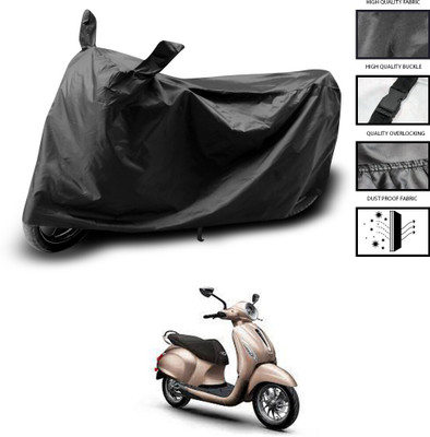 DeepShakshi AUTOMOTIVE Two Wheeler Cover for Bajaj(Chetak, Black)
