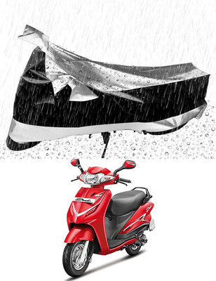 Mdstar Waterproof Two Wheeler Cover for Hero(Duet LX 110CC, Silver, Black)