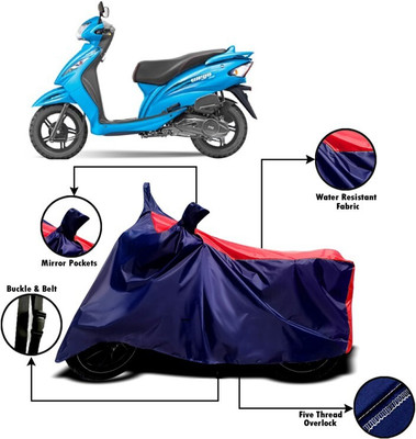 DeepShakshi AUTOMOTIVE Two Wheeler Cover for TVS(Wego, Red, Blue)