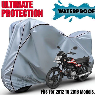 POLYMAXX Waterproof Two Wheeler Cover for Hero(HF Deluxe, Silver, Black)