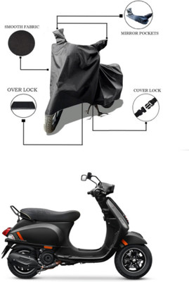 RAQTRO Waterproof Two Wheeler Cover for Vespa(Scooty, Black)