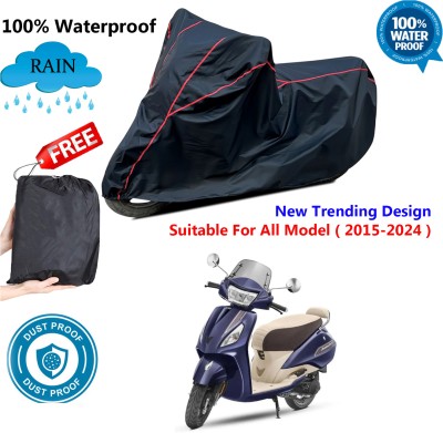 OliverX Waterproof Two Wheeler Cover for TVS(Jupiter, Black, Red)