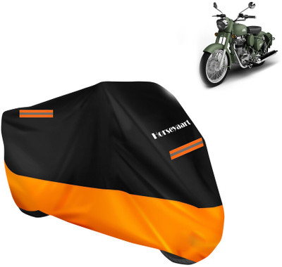 Horseyaart Waterproof Two Wheeler Cover for Royal Enfield(Battle Green, Orange)