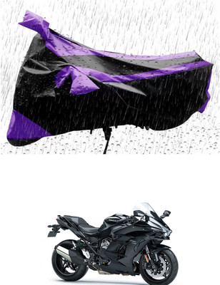 RONISH Waterproof Two Wheeler Cover for Kawasaki(Ninja H2, Purple, Black)