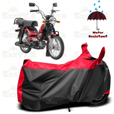 sowelar Waterproof Two Wheeler Cover for TVS(XL 100 Heavy Duty, Black, Red)