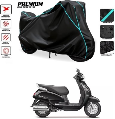 MADAFIYA Waterproof Two Wheeler Cover for Suzuki(Access 125, Black, Blue)