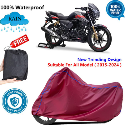 OliverX Waterproof Two Wheeler Cover for TVS(Apache RTR 180, Maroon)