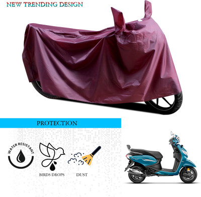 ANTHUB Waterproof Two Wheeler Cover for Hero(MotoCorp Pleasure Plus, Maroon)