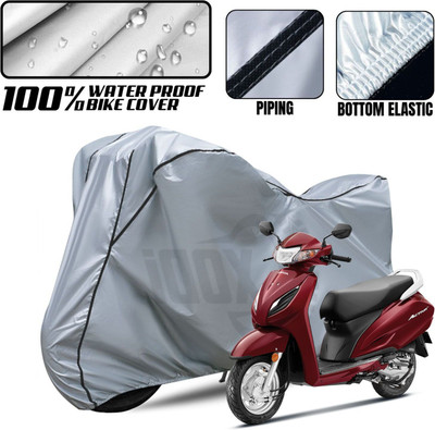 SThanaveX Waterproof Two Wheeler Cover for Honda(Activa 125, Silver, Black)