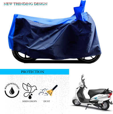 ANTHUB Waterproof Two Wheeler Cover for Hero(Duet VX 110CC, Black, Blue)