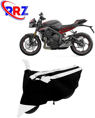 RRZ Waterproof Two Wheeler Cover for Triumph(Street Triple RS, Black, White)