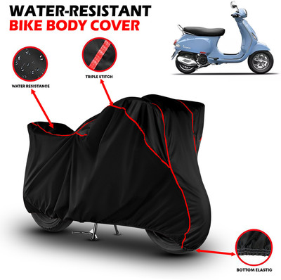 GKG Waterproof Two Wheeler Cover for Vespa(Vespa VXL 150, Black, Red)