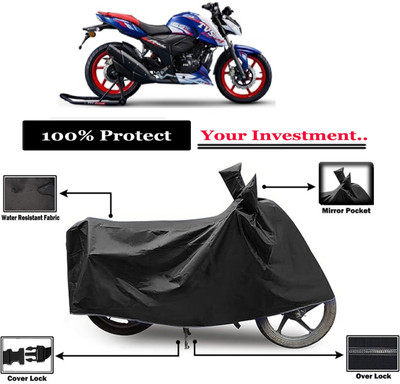 Amexride Two Wheeler Cover for TVS(Apache RTR 165 RP, Black)