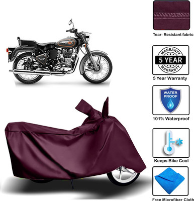 MISSION COLLECTION Waterproof Two Wheeler Cover for Royal Enfield(Classic 350, Maroon)