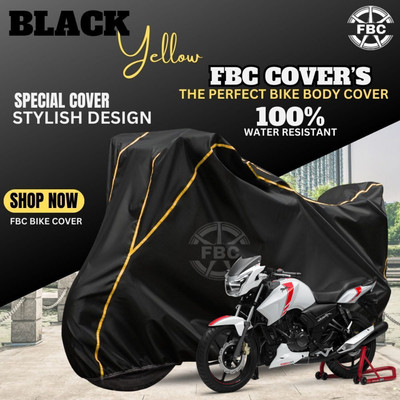 FBC Waterproof Two Wheeler Cover for TVS(Apache RTR 160, Black)