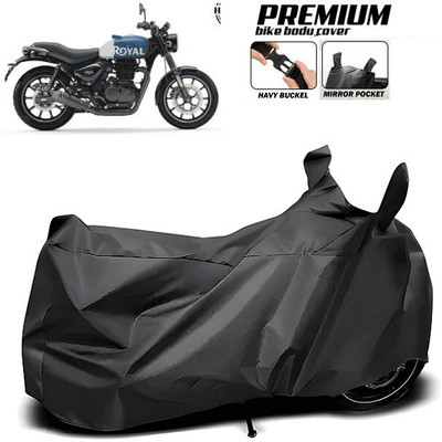 SK AUTO Waterproof Two Wheeler Cover for Royal Enfield(Hunter 350, Black)