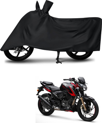 DeepShakshi AUTOMOTIVE Waterproof Two Wheeler Cover for TVS(Apache RTR 200, Black)