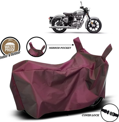 ANTHUB Waterproof Two Wheeler Cover for Royal Enfield(Bullet 350, Maroon)