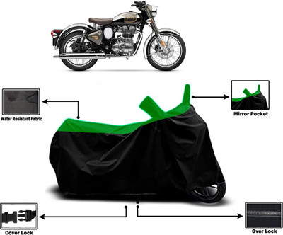 Amexride Two Wheeler Cover for Royal Enfield(Classic Chrome, Green)