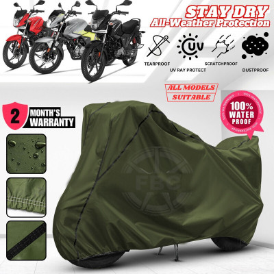 AutoGalaxy Waterproof Two Wheeler Cover for Hero(Glamour, Green, Black)