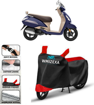 WMIZEXA Two Wheeler Cover for TVS(Red, Black)
